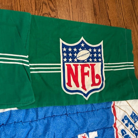 Vintage 1980’s NFL Football twin comforter Blanket Pillowcase set - Picture 8 of 9